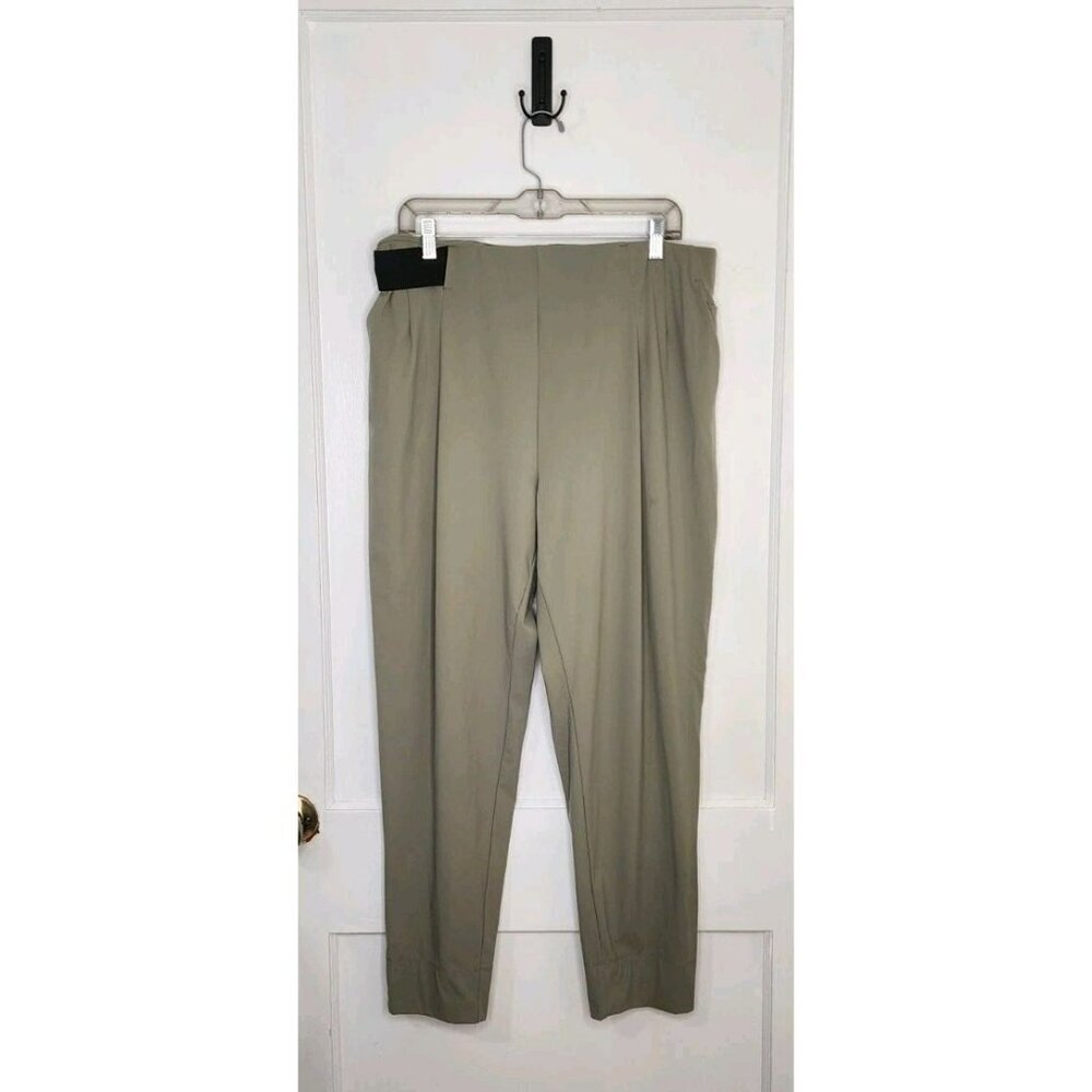 Aday Women's Turn It Up Pant High Rise Tapered Trouser Khaki Sz XL Limited